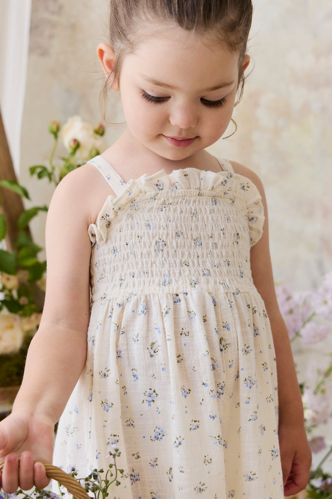 Organic Cotton Arabella Jumpsuit - Juniper Fields Blue Childrens Jumpsuit from Jamie Kay Australia