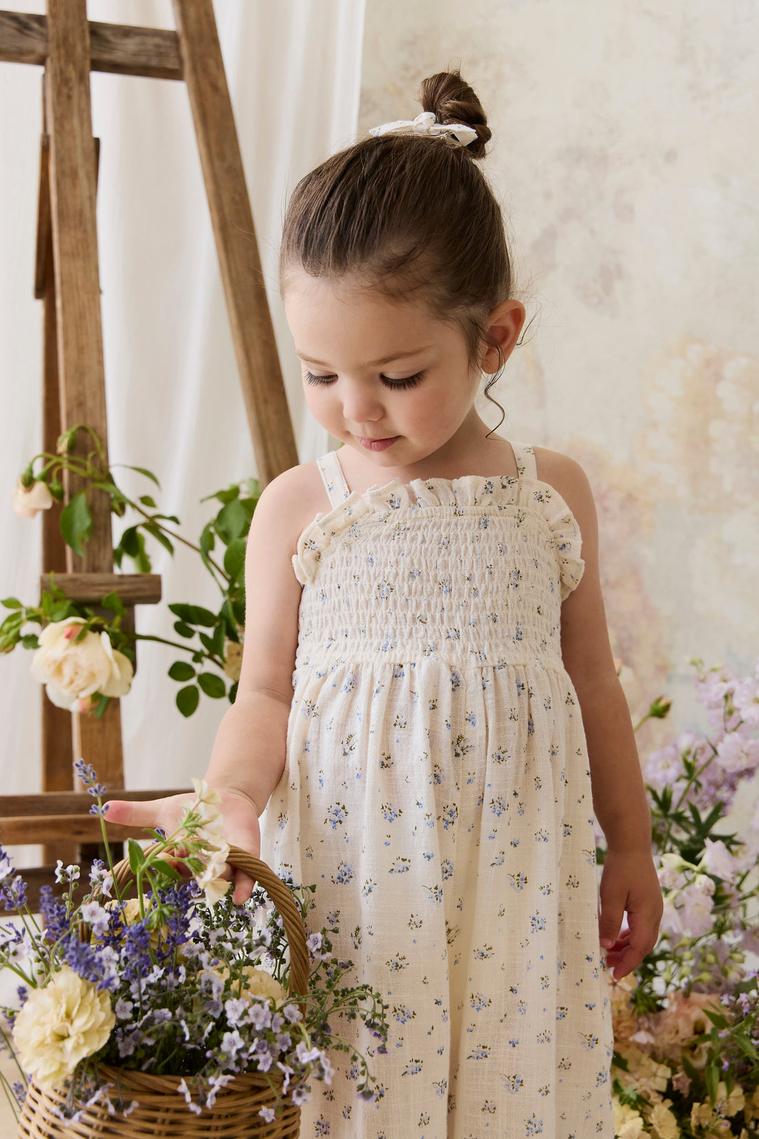 Organic Cotton Arabella Jumpsuit - Juniper Fields Blue Childrens Jumpsuit from Jamie Kay Australia