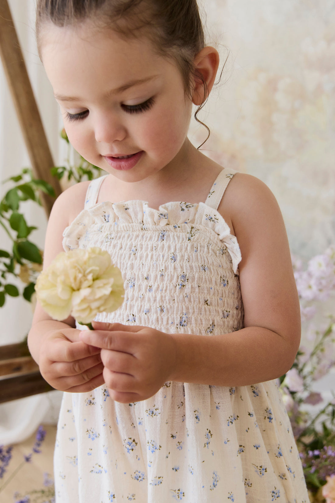 Organic Cotton Arabella Jumpsuit - Juniper Fields Blue Childrens Jumpsuit from Jamie Kay Australia