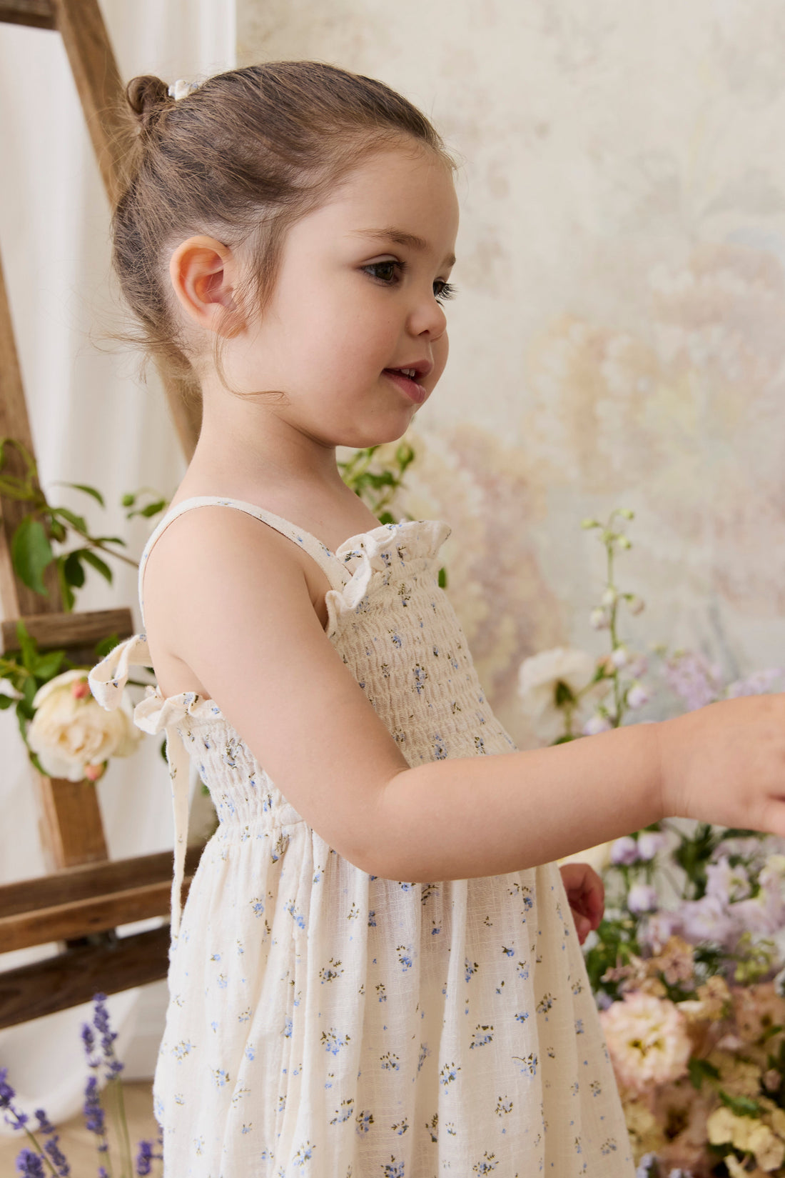 Organic Cotton Arabella Jumpsuit - Juniper Fields Blue Childrens Jumpsuit from Jamie Kay Australia