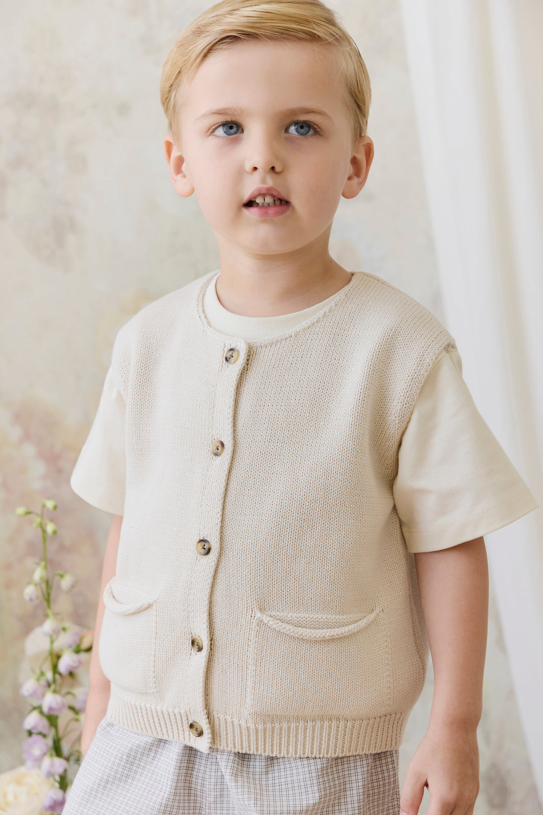 Flynn Vest - Vanilla Childrens Vest from Jamie Kay Australia