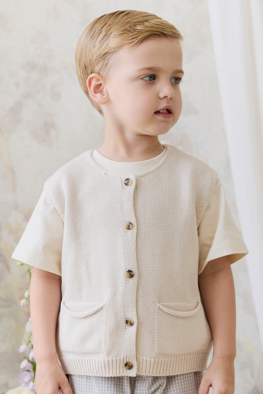Flynn Vest - Vanilla Childrens Vest from Jamie Kay Australia
