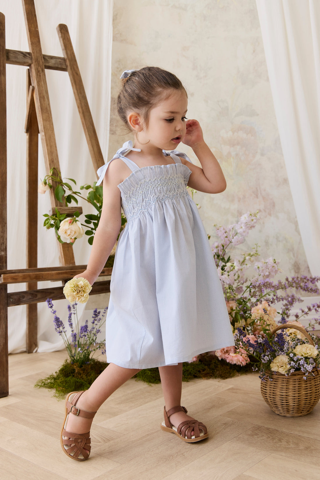 Organic Cotton Desiree Dress - Petite Check Childrens Dress from Jamie Kay Australia