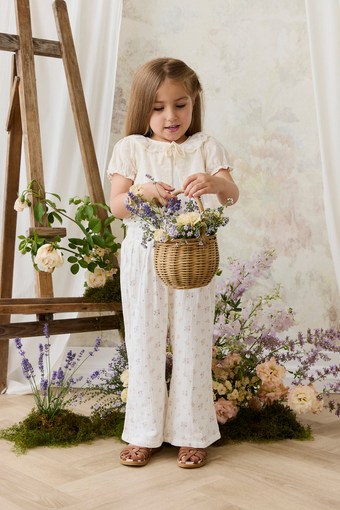 Organic Cotton Muslin Odette Pant - Ayla Whisper Childrens Pant from Jamie Kay Australia
