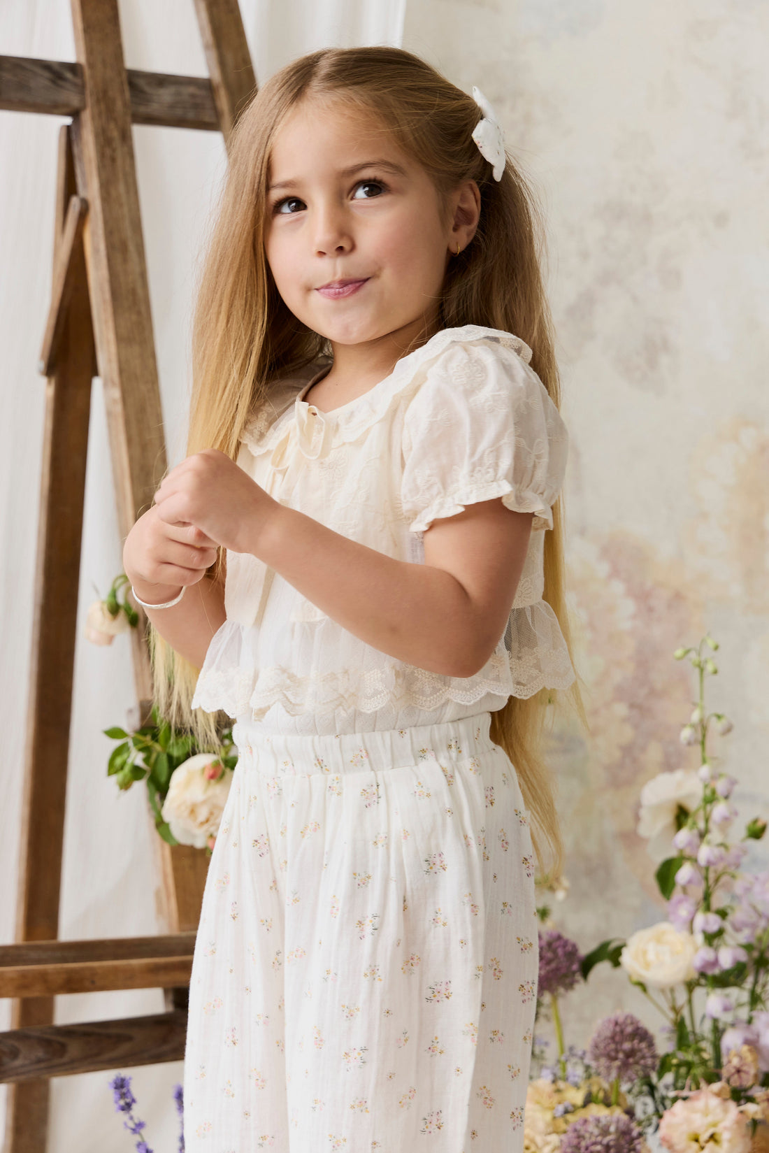 Organic Cotton Muslin Odette Pant - Ayla Whisper Childrens Pant from Jamie Kay Australia