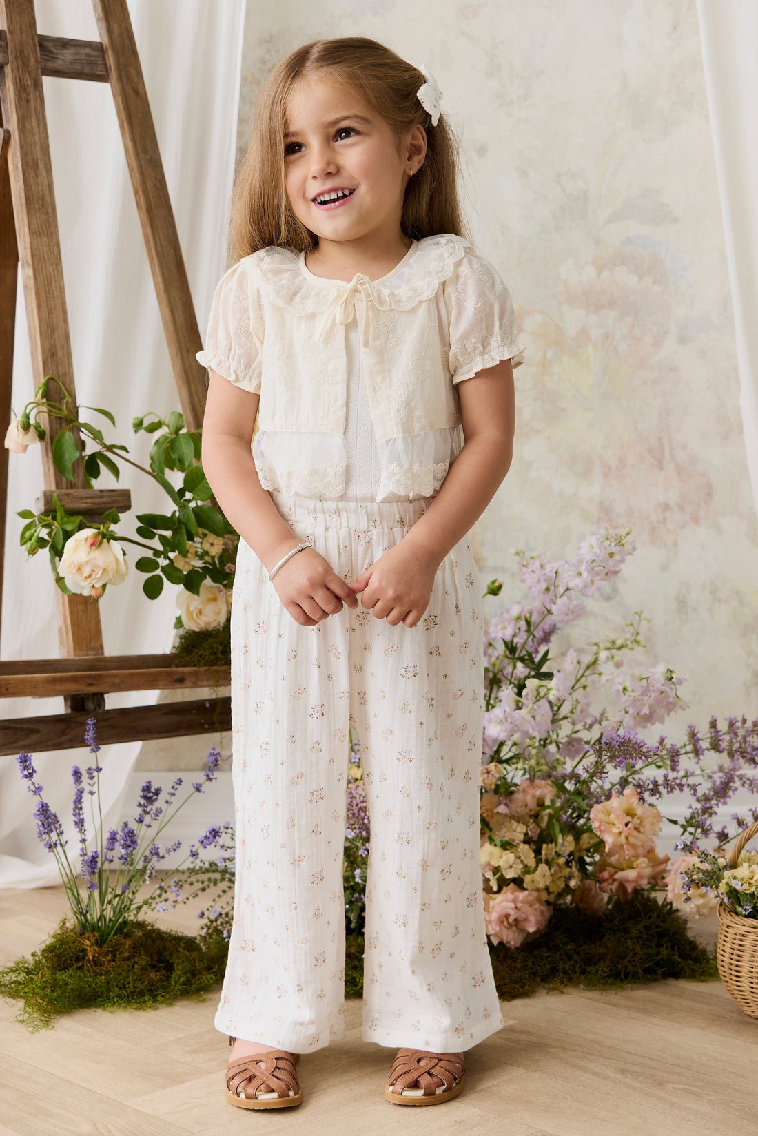 Organic Cotton Muslin Odette Pant - Ayla Whisper Childrens Pant from Jamie Kay Australia