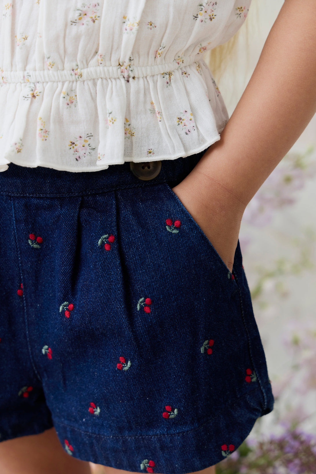 Jardine Short - Cerise Denim Childrens Short from Jamie Kay Australia