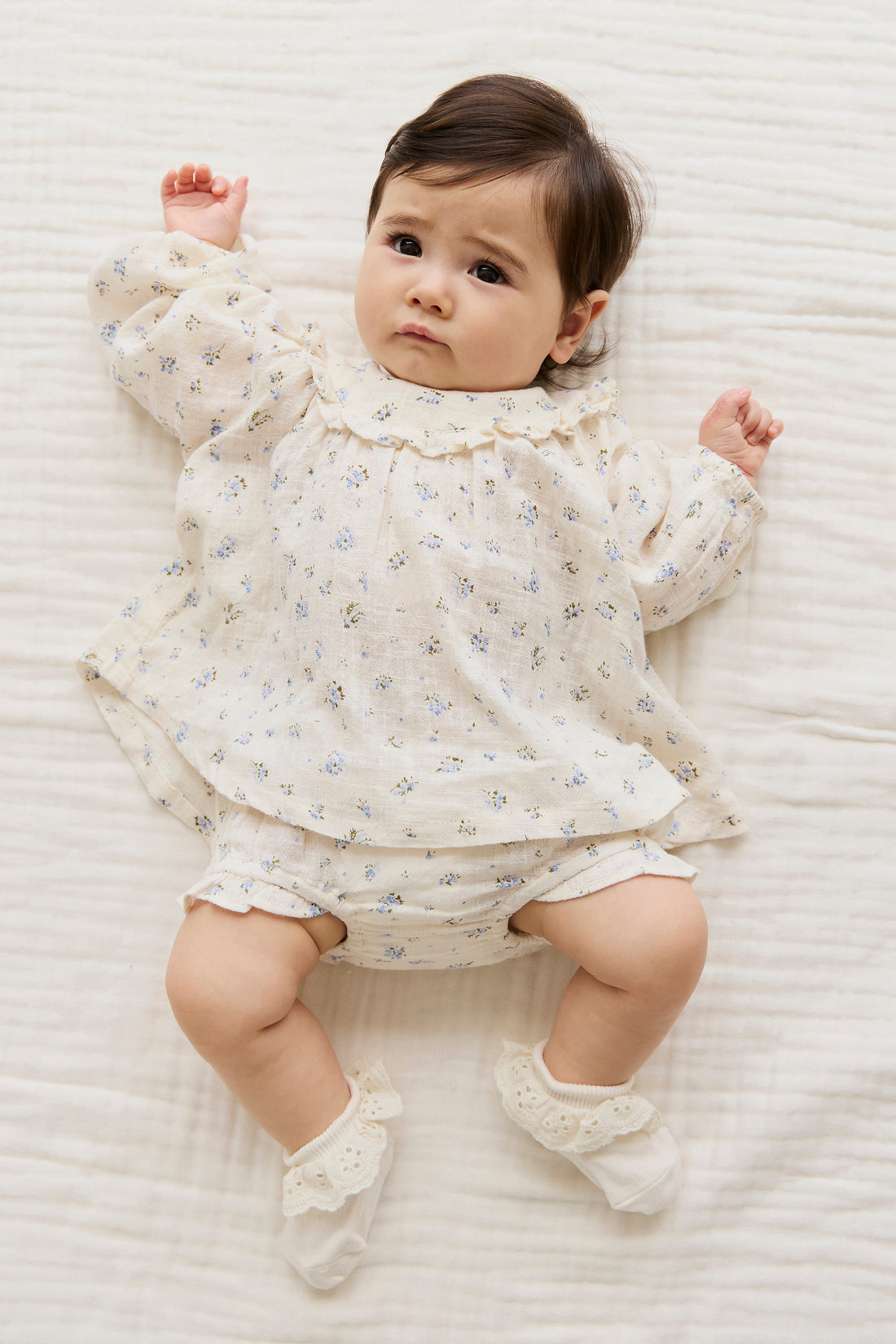 Organic Cotton Nathalie Blouse - Juniper Fields Blue Childrens Top from Jamie Kay Australia