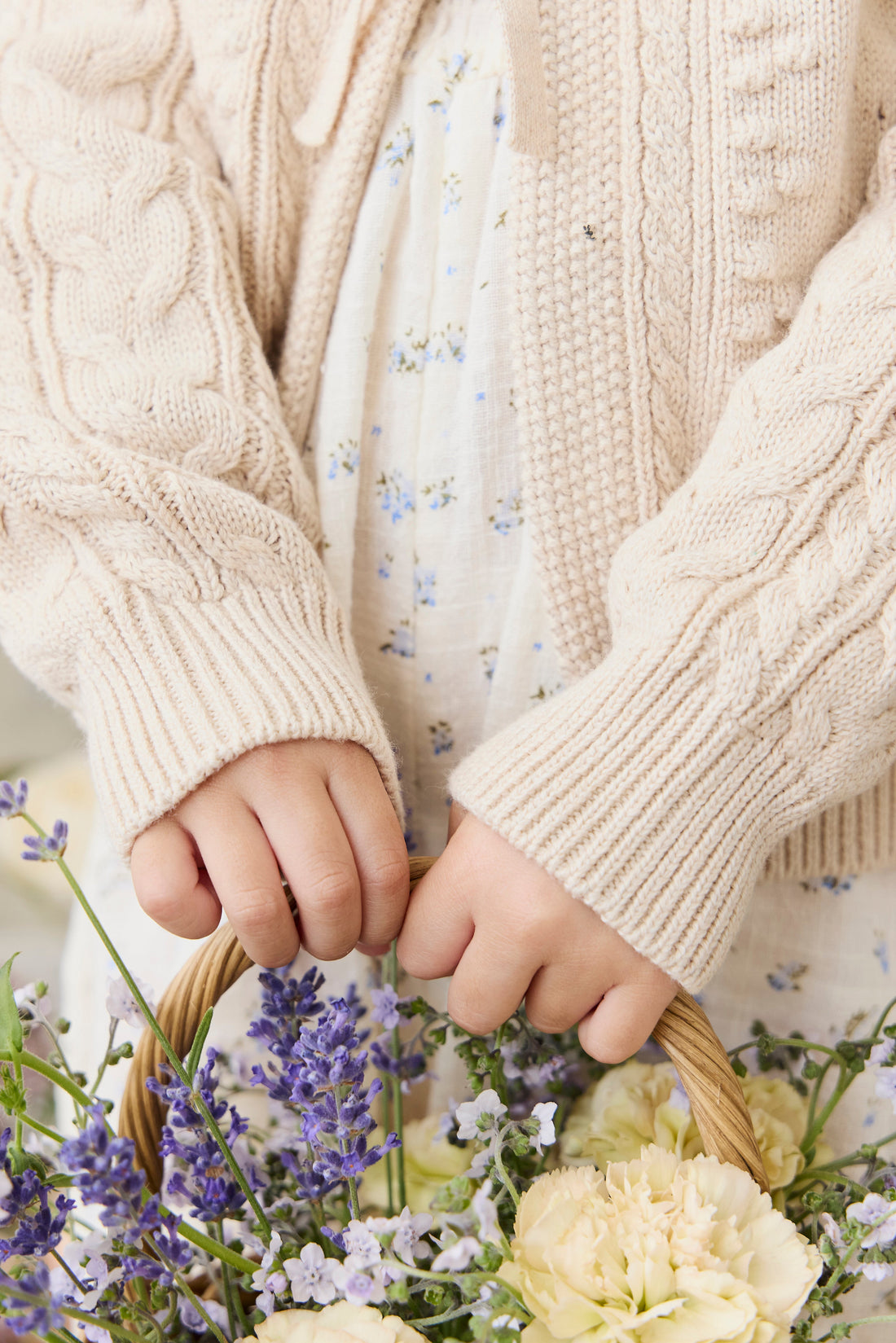 Josephine Cardigan - Light Oatmeal Marle Childrens Top from Jamie Kay Australia