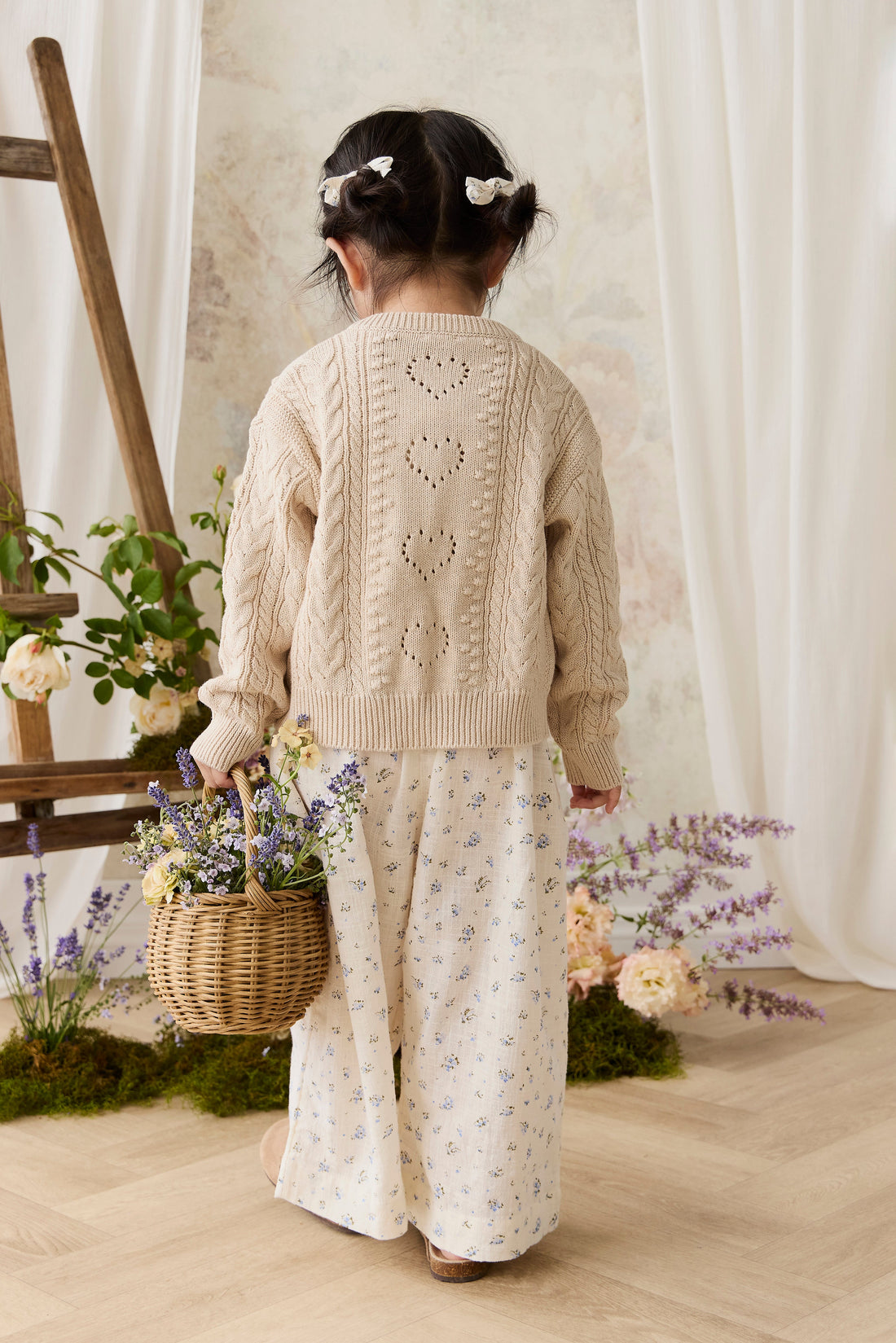 Josephine Cardigan - Light Oatmeal Marle Childrens Top from Jamie Kay Australia