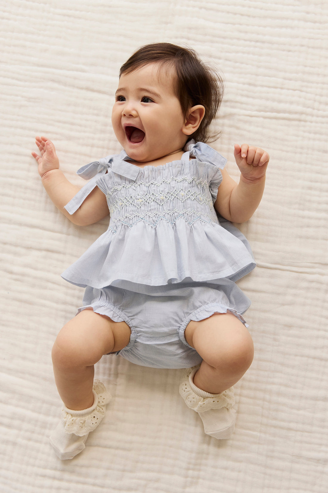 Organic Cotton Frill Bloomer - Petite Check Childrens Bloomer from Jamie Kay Australia