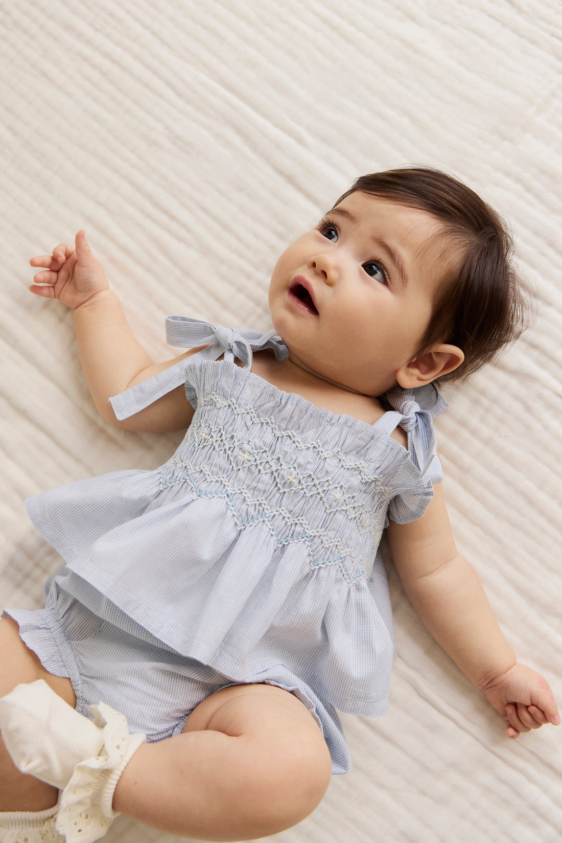 Organic Cotton Frill Bloomer - Petite Check Childrens Bloomer from Jamie Kay Australia