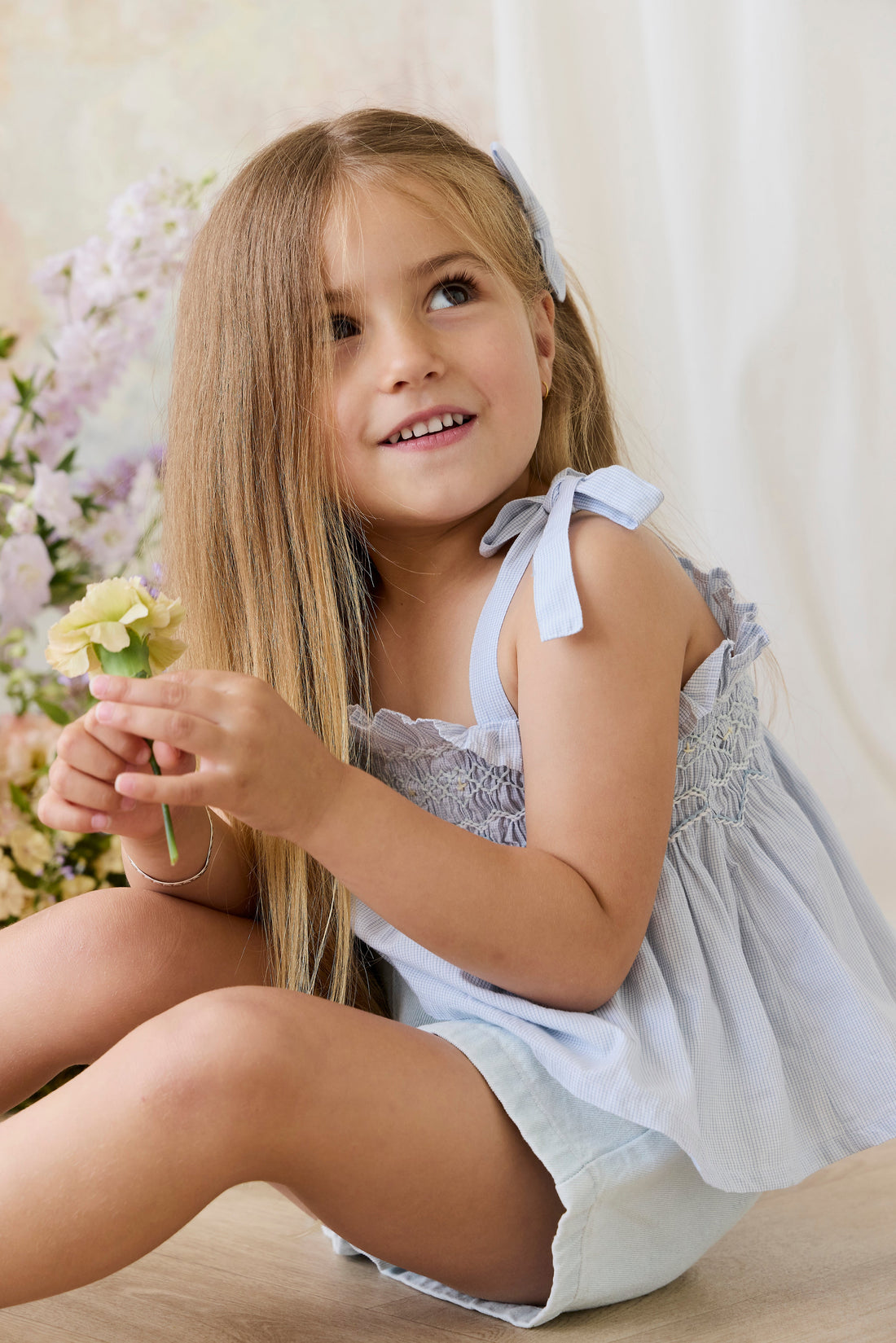 Organic Cotton Desiree Top - Petite Check Childrens Top from Jamie Kay Australia