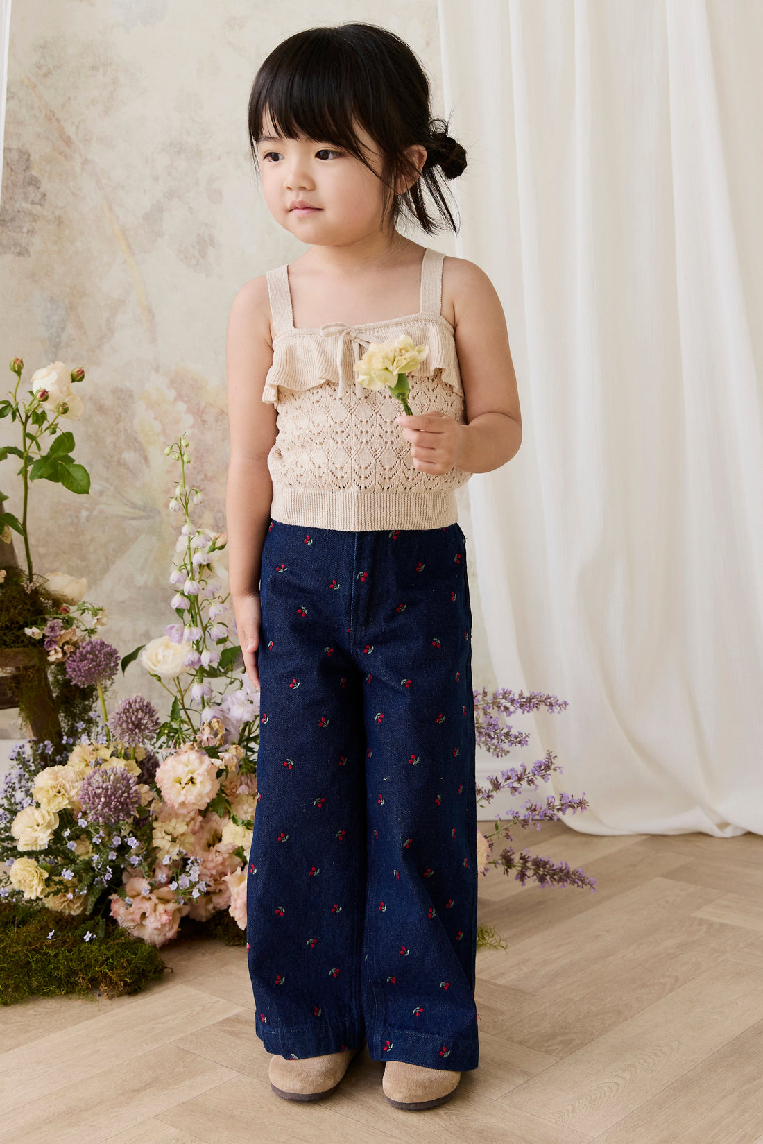 Amandine Pant - Cerise Denim Childrens Pant from Jamie Kay Australia