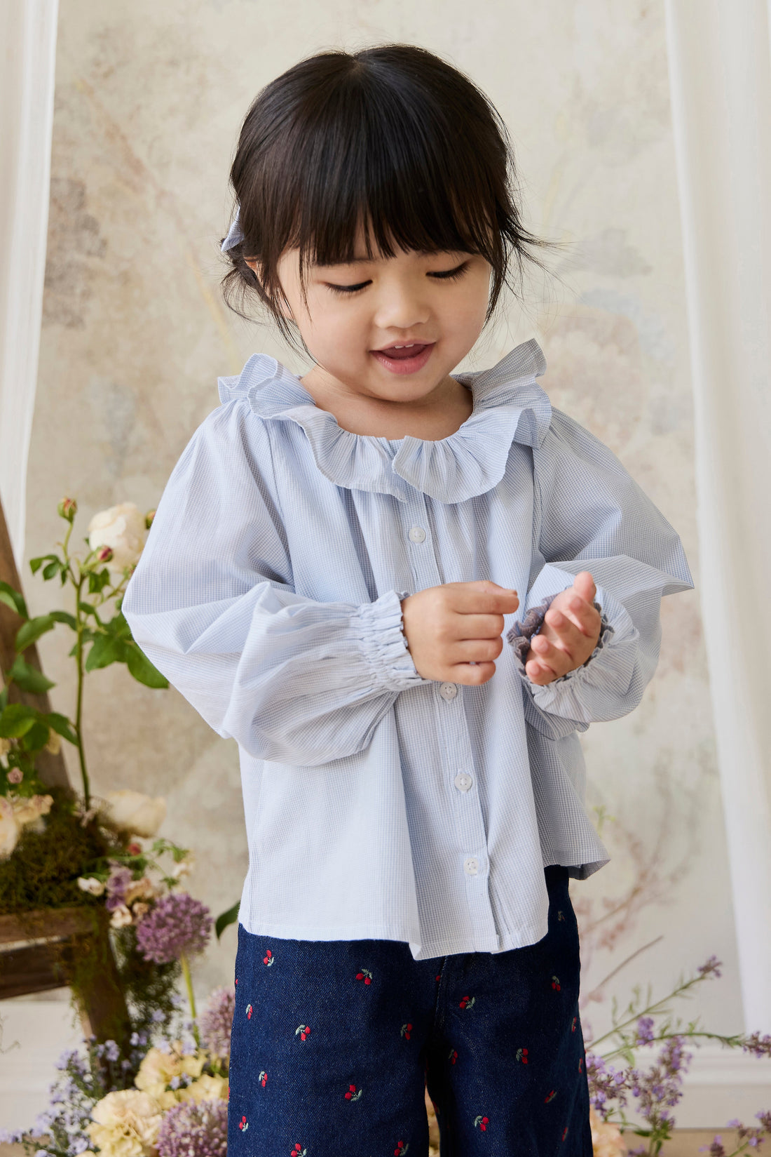 Organic Cotton Gaelle Top - Petite Check Childrens Top from Jamie Kay Australia