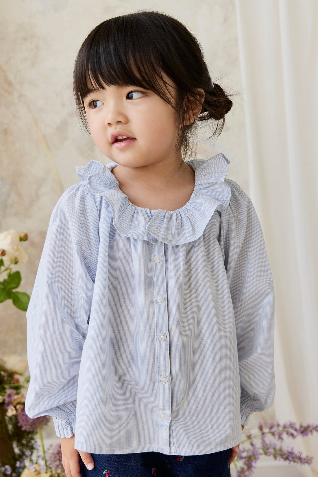 Organic Cotton Gaelle Top - Petite Check Childrens Top from Jamie Kay Australia