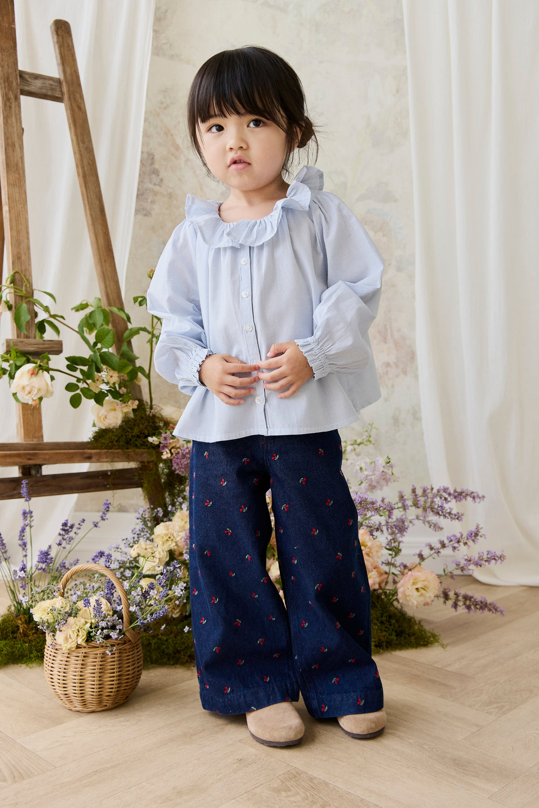 Organic Cotton Gaelle Top - Petite Check Childrens Top from Jamie Kay Australia