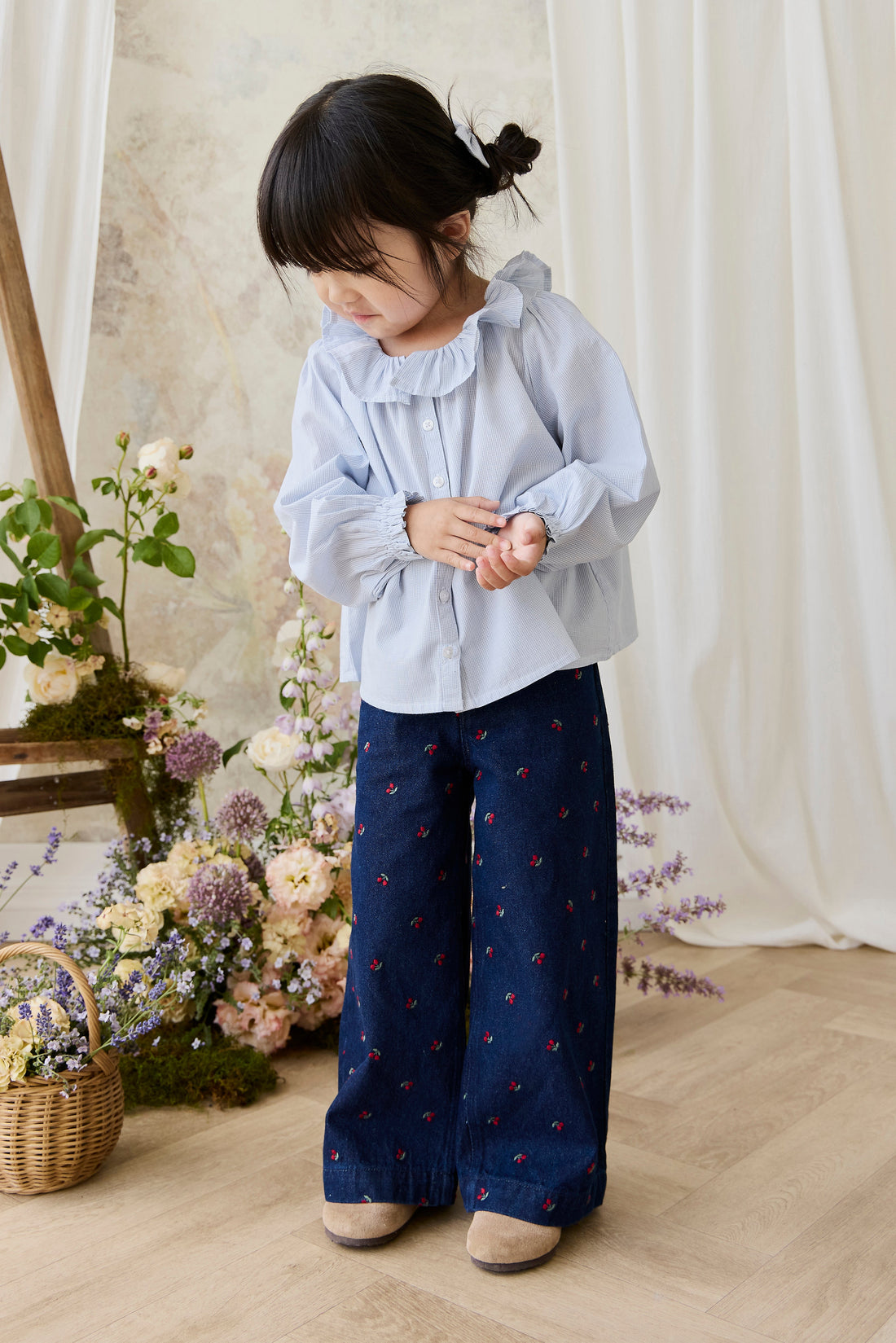 Organic Cotton Gaelle Top - Petite Check Childrens Top from Jamie Kay Australia