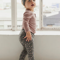 Organic Cotton Everyday Legging - Rosalie Floral Lava Childrens Legging from Jamie Kay Australia