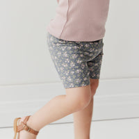 Organic Cotton Everyday Bike Short - Rosalie Floral Lava Childrens Short from Jamie Kay Australia