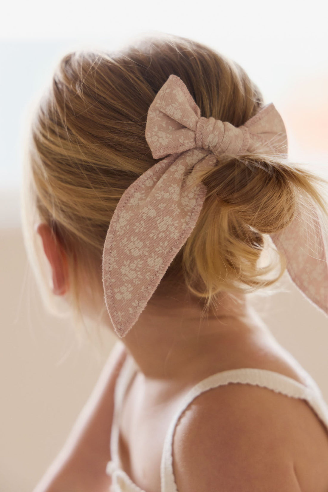 Organic Cotton Bow - Rosalie Field Rose Childrens Hair Bow from Jamie Kay Australia