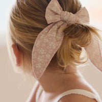 Organic Cotton Bow - Rosalie Field Rose Childrens Hair Bow from Jamie Kay Australia