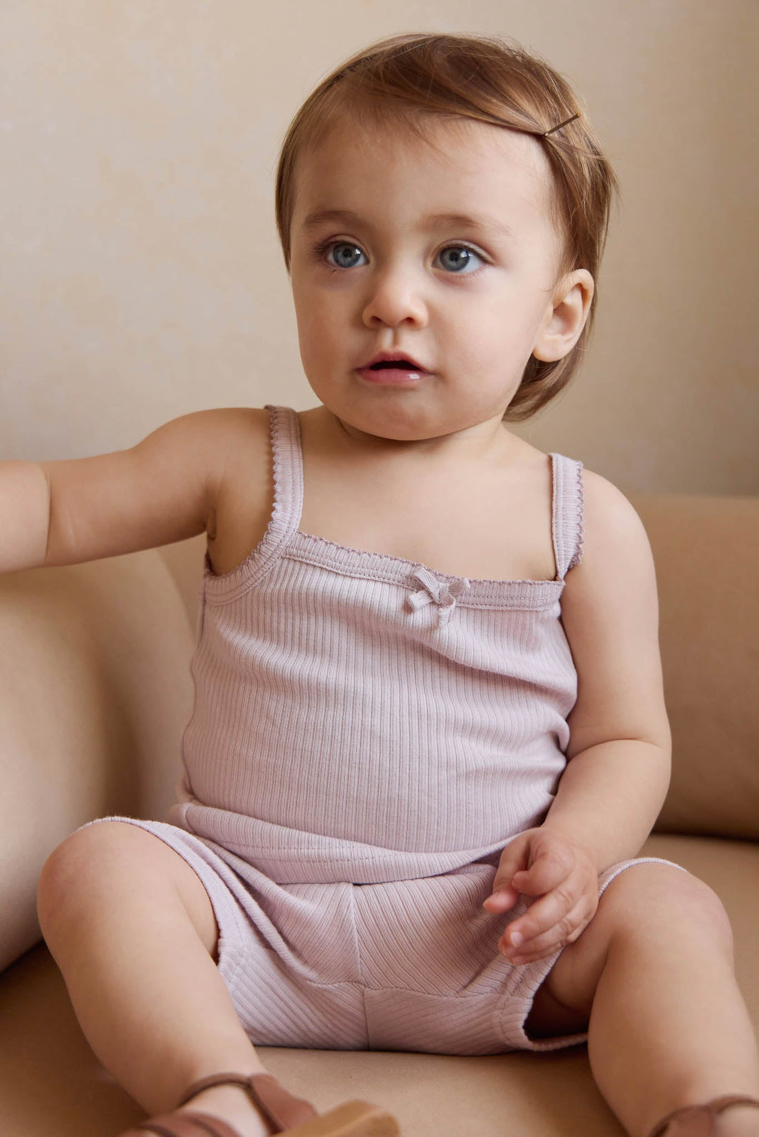 Organic Cotton Modal Singlet - Violet Tint Childrens Singlet from Jamie Kay Australia