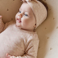 Organic Cotton Long Sleeve Bodysuit - Rosalie Field Rose Childrens Bodysuit from Jamie Kay Australia