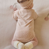 Organic Cotton Long Sleeve Bodysuit - Rosalie Field Rose Childrens Bodysuit from Jamie Kay Australia