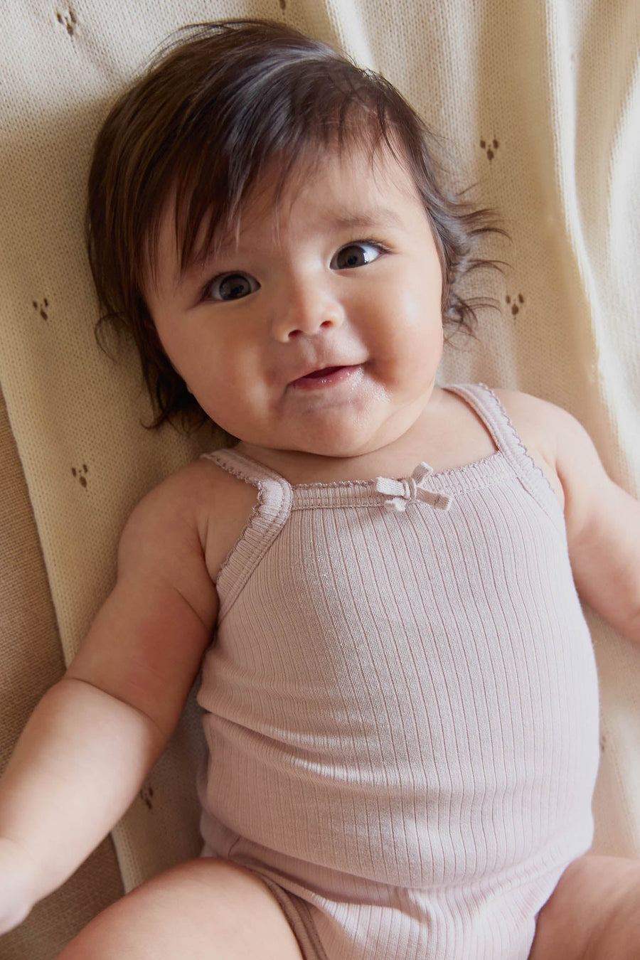 Organic Cotton Modal Singlet Bodysuit - Violet Tint Childrens Bodysuit from Jamie Kay Australia