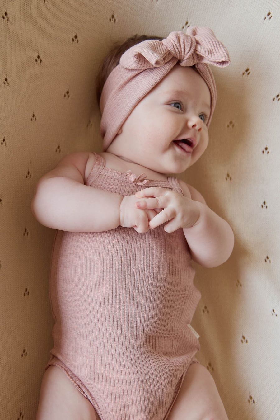 Organic Cotton Modal Singlet Bodysuit - Peony Marle Childrens Bodysuit from Jamie Kay Australia