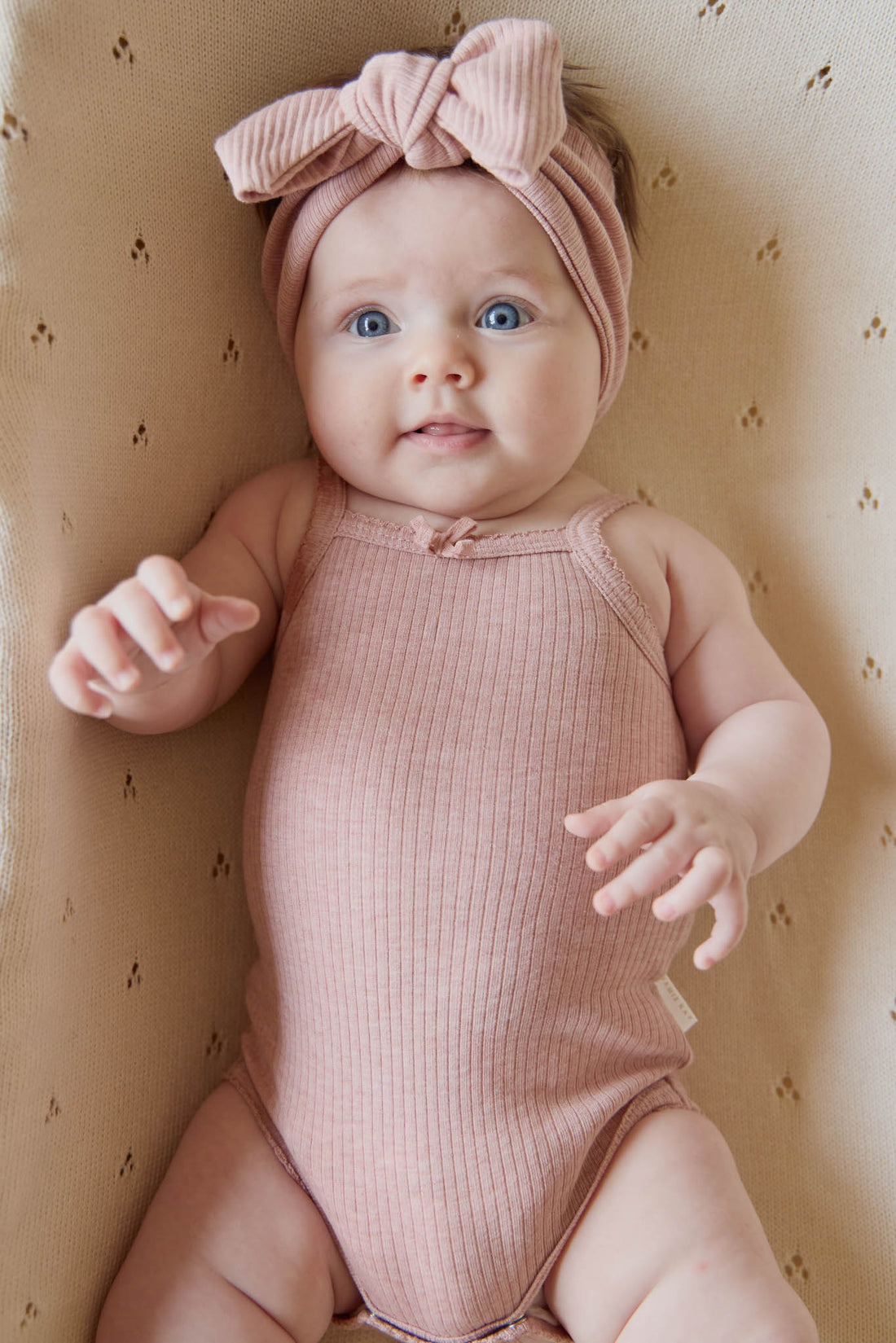 Organic Cotton Modal Singlet Bodysuit - Peony Marle Childrens Bodysuit from Jamie Kay Australia