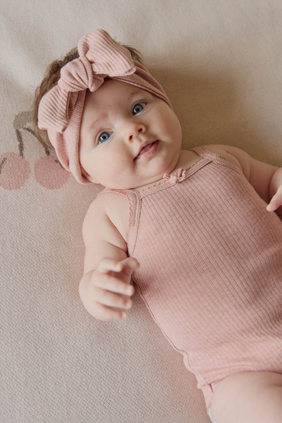 Organic Cotton Modal Singlet Bodysuit - Peony Marle Childrens Bodysuit from Jamie Kay Australia