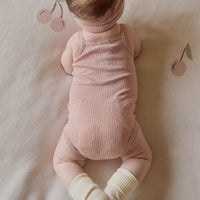 Organic Cotton Modal Singlet Bodysuit - Peony Marle Childrens Bodysuit from Jamie Kay Australia