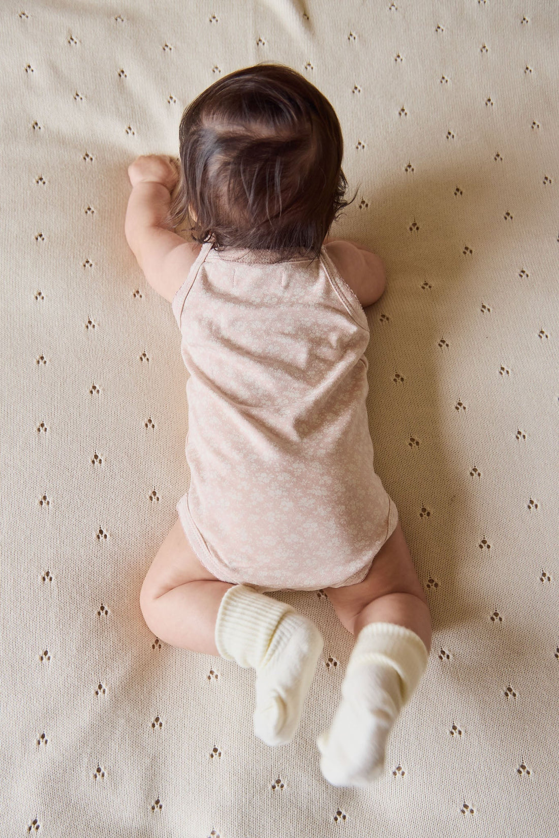 Organic Cotton Bridget Singlet Bodysuit - Rosalie Field Rose Childrens Bodysuit from Jamie Kay Australia