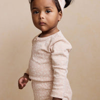 Organic Cotton Long Sleeve Bodysuit - Rosalie Field Rose Childrens Bodysuit from Jamie Kay Australia