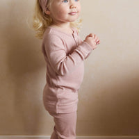 Organic Cotton Modal Long Sleeve Henley - Peony Marle Childrens Top from Jamie Kay Australia