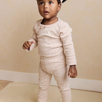 Organic Cotton Long Sleeve Bodysuit - Rosalie Field Rose Childrens Bodysuit from Jamie Kay Australia