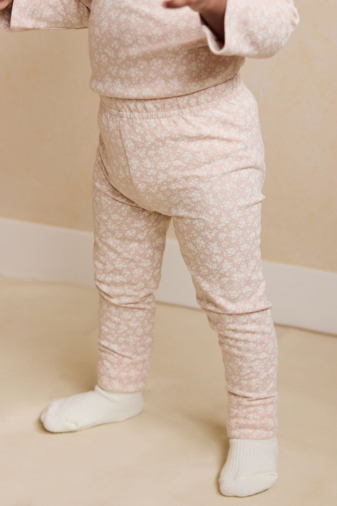 Organic Cotton Everyday Legging - Rosalie Field Rose Childrens Legging from Jamie Kay Australia