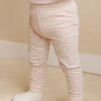 Organic Cotton Everyday Legging - Rosalie Field Rose Childrens Legging from Jamie Kay Australia