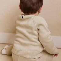 Ethan Jumper - Biscuit Jacquard Fresh Apple Childrens Jumper from Jamie Kay Australia