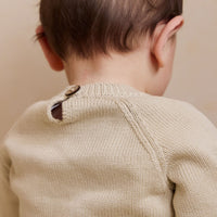 Ethan Jumper - Biscuit Jacquard Fresh Apple Childrens Jumper from Jamie Kay Australia