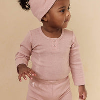 Organic Cotton Modal Long Sleeve Bodysuit - Peony Marle Childrens Bodysuit from Jamie Kay Australia