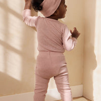 Organic Cotton Modal Long Sleeve Bodysuit - Peony Marle Childrens Bodysuit from Jamie Kay Australia