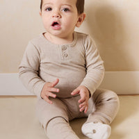 Organic Cotton Modal Everyday Legging - Biscuit Marle Childrens Legging from Jamie Kay Australia