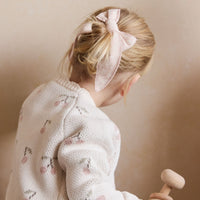 Organic Cotton Bow - Rosalie Field Rose Childrens Hair Bow from Jamie Kay Australia