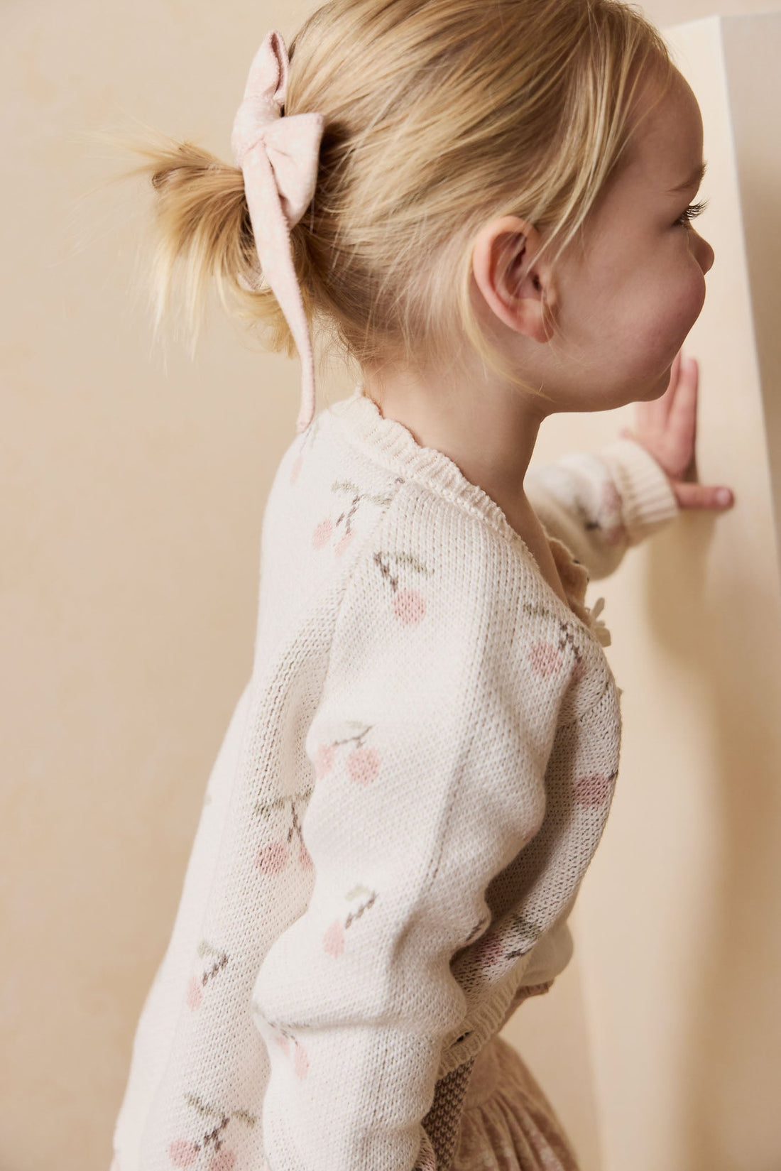 Organic Cotton Bow - Rosalie Field Rose Childrens Hair Bow from Jamie Kay Australia