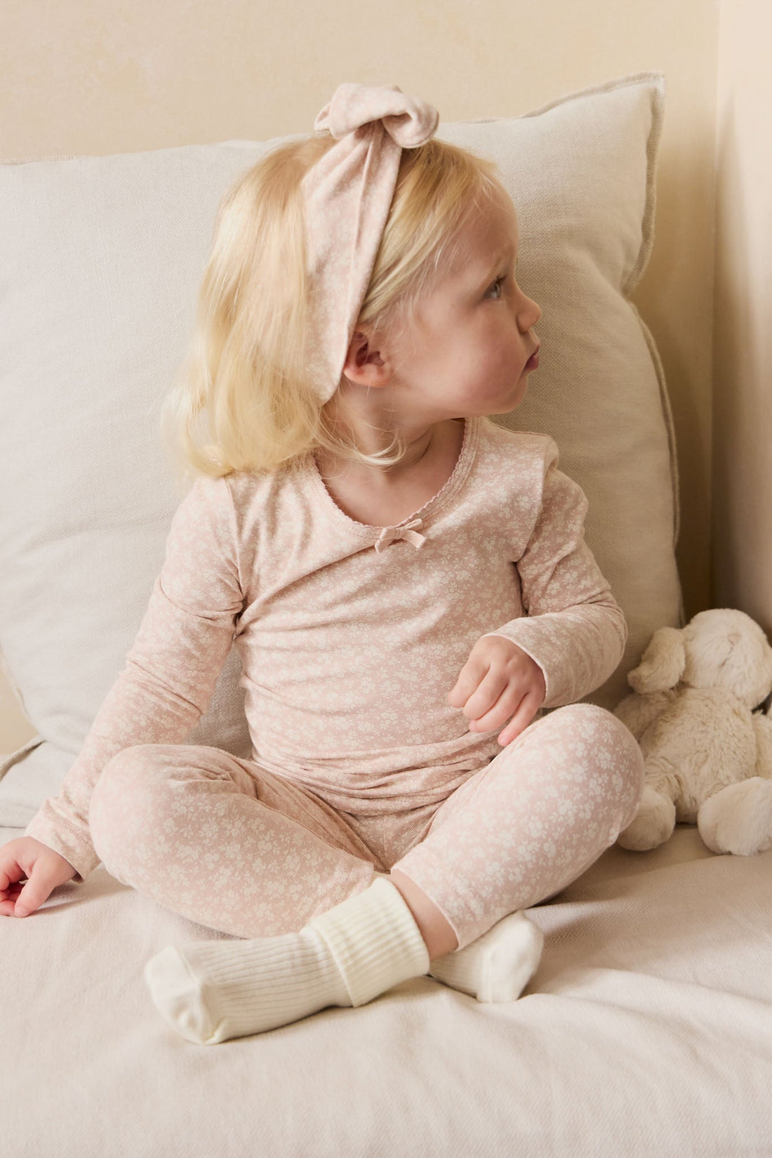 Organic Cotton Everyday Legging - Rosalie Field Rose Childrens Legging from Jamie Kay Australia