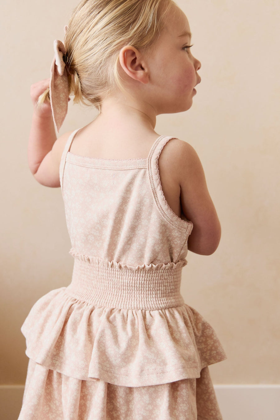 Organic Cotton Singlet - Rosalie Field Rose Childrens Singlet from Jamie Kay Australia