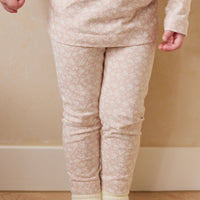 Organic Cotton Everyday Legging - Rosalie Field Rose Childrens Legging from Jamie Kay Australia